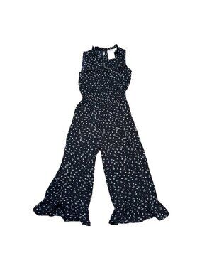 Monteau Los Angeles Sleeveless Floral Jumpsuit S Black White Romper Jumper NEW